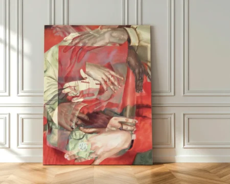 peinture collab jaano janoo enfolding town 2 60x80